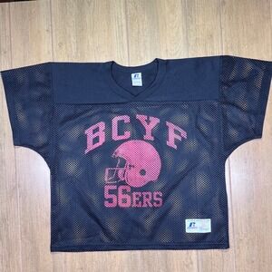 Russell Athletic Mens BCYF 56ers Mesh Football Jersey Black Pink Youth XL
